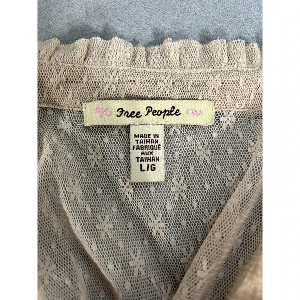 Vintage Free People Y2K Sheer Lace Sz L  Boho Victorian Festival Prairie Cottage - Picture 2 of 10